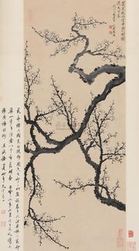 罗聘 1760年作 梅花图 立轴