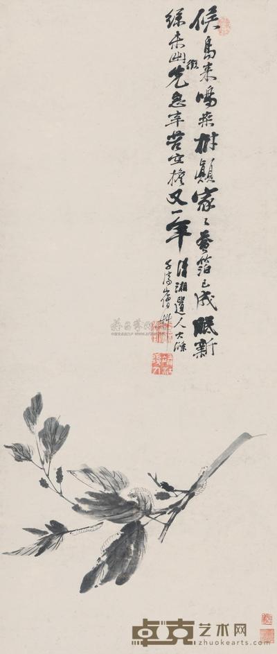 石涛 花卉 立轴 125×53cm