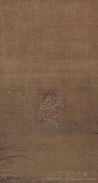 佚名 鹌鹑 立轴 49×26cm