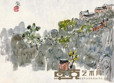 陈子庄 溪山清远图 镜心 23×31cm