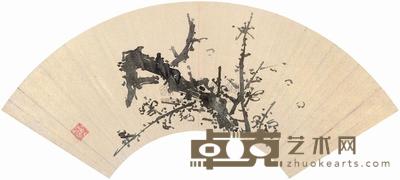 刘应龙 晚香 扇面 16×49cm