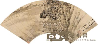 文徵明 水亭消夏 扇面 17×48cm