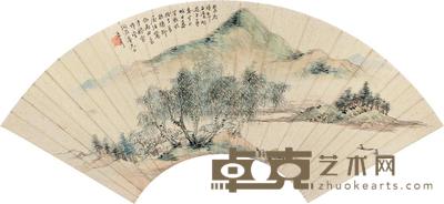 刘彦冲 游子寻春图 扇面 19×53cm