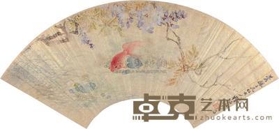 黄增禄 金鱼 扇面 19×52cm