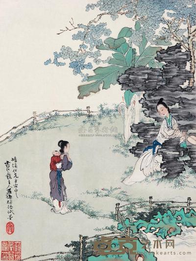 徐操 春困图 立轴 36×27cm