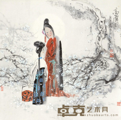 冯远 1990年作 高洁图 镜心 68×68cm