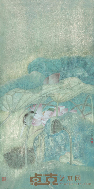 江宏伟 2002年作 清韵 镜心 93×48cm