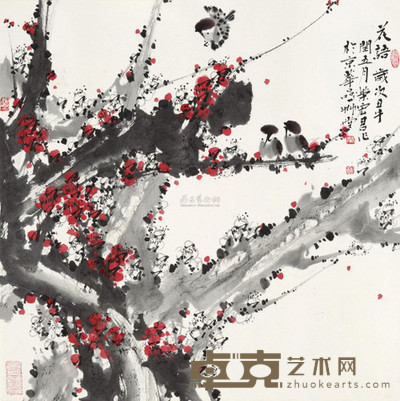 荣宏君 2009年作 花语 镜心 68×68cm