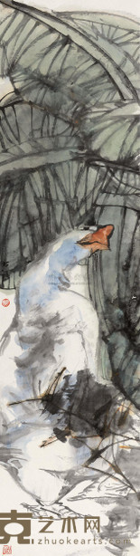 姚大伍 雨 镜心 136×34cm
