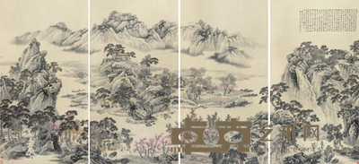 李子牧 2008年作 桃花源记通景 立轴 180×388cm