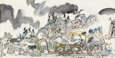 李华生 1996年作 巴山春云 镜心 69×138cm