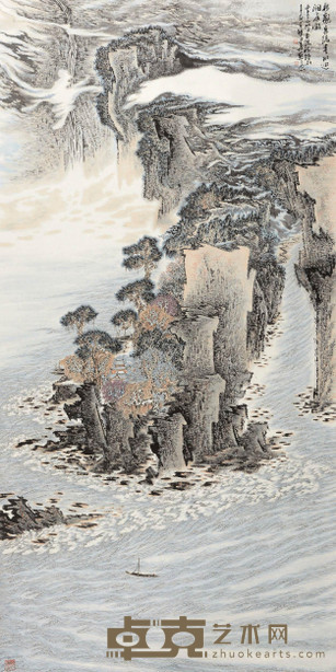 陈幼华 2011年作 楼观岳阳尽 镜心 244×122cm