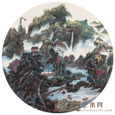 张跃华 独钓江天 镜心 60×60.5cm