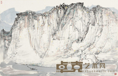 吴冠中 1980年代作 渡河 95×146cm
