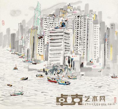 吴冠中 1990年作 香港 69×76cm