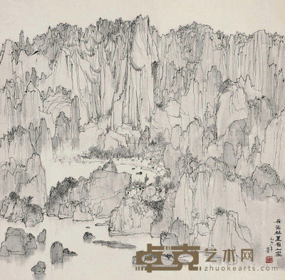 吴冠中 1978年作 石头林里有人家 103×104cm