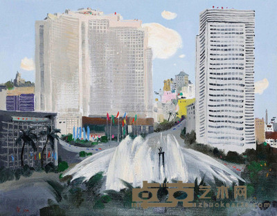 吴冠中 1994年作 雅加达印象 73×92cm