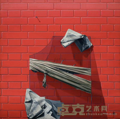 陈文骥 1990年作 一块靠在墙上的玻璃 100×100cm