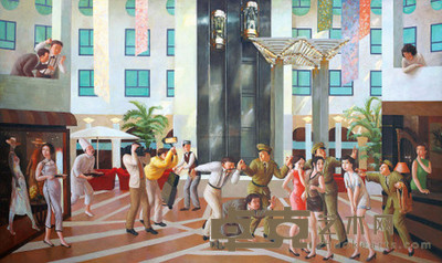 李尤松 1994年作 摩登楼 170×300cm