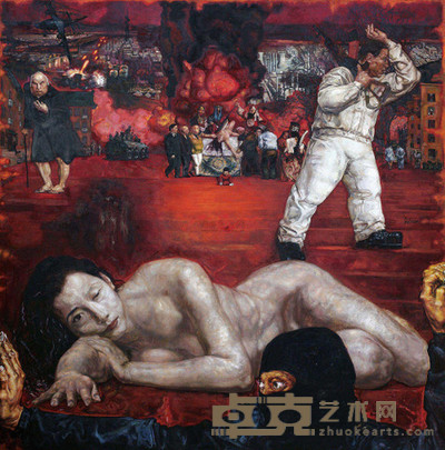 马堡中 1993年作 大台阶 180×180cm