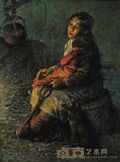 罗中立 1982年作 烤火 62×46cm