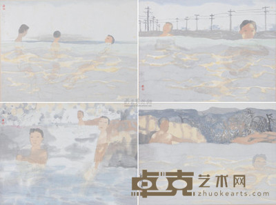田黎明 阳光·空气·水 镜心 35×46cm×4