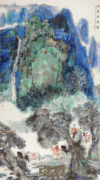 彭先诚 2003年作 明皇幸蜀图 镜心 209×116cm