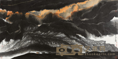 贾又福 太行风情 镜心 67×134cm