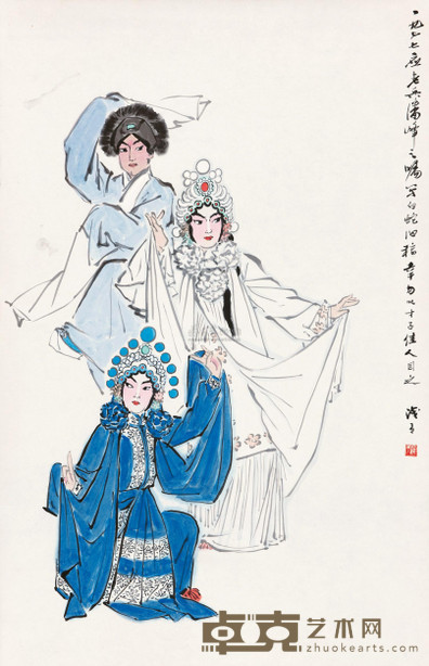 叶浅予 1977年作 白蛇传 镜心 105×66cm