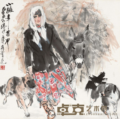 黄胄 小驴辛苦也 镜心 67×68cm