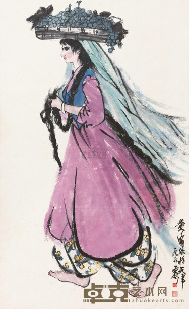 黄胄 1960年作 丰收图 镜心 94×58cm