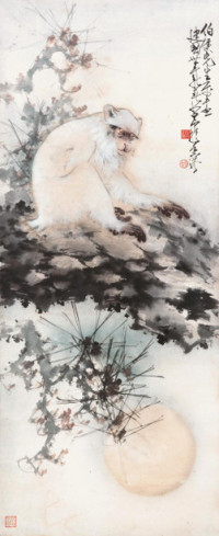 赵少昂 1979年作 白猿图 立轴