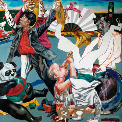 王劲松 1996年作 城市闹剧 150×150cm