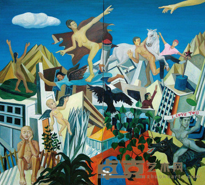 刘志云 2007年作 西边有雨 180×200cm