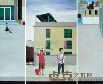 杜炜文 垂钓者 100×120cm