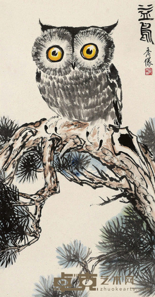 郭秀仪 益鸟 镜心 87×45cm