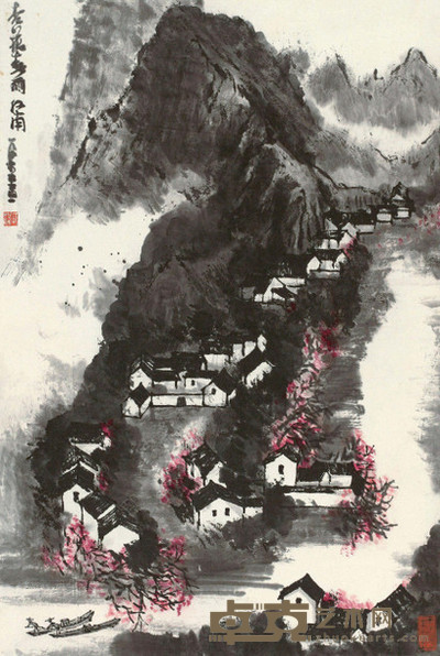 李可染 杏花春雨江南 镜心 68.5×46cm
