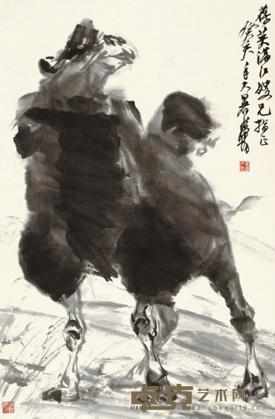 黄胄 1983年作 大漠情 镜心 103.5×68cm