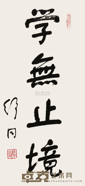 舒同 行书“学无止境” 镜心 97×44cm