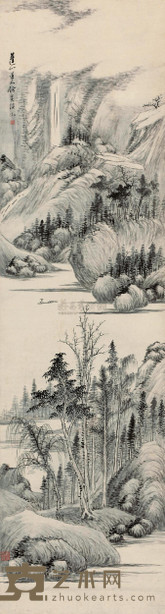 王宸 仿吴历笔意 立轴 178×48cm