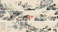 陈淳 （传） 1536年作 设色花卉 手卷