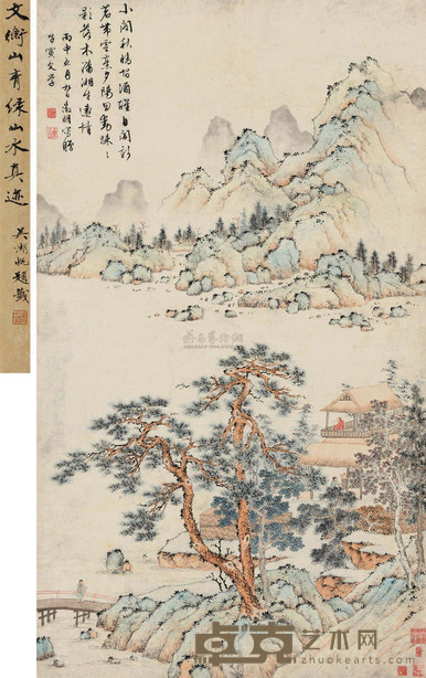 文徵明 1536年作 五月江深 立轴 113×65cm