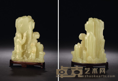 清乾隆 黄玉高士小山子 高9cm