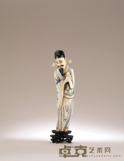 清中期 象牙雕曹国舅 高26cm