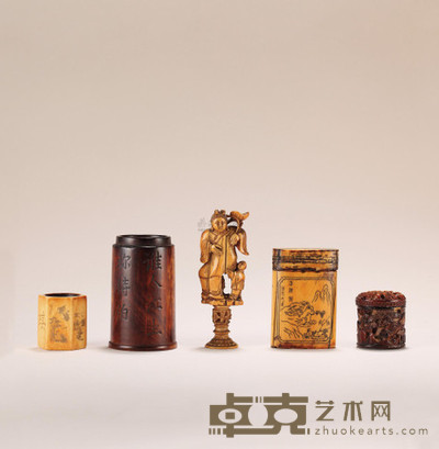 清 象牙雕小件 (一组五件) 尺寸不一
