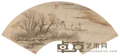 徐枋 1667年作 秋江渔隐 扇面 17×50cm