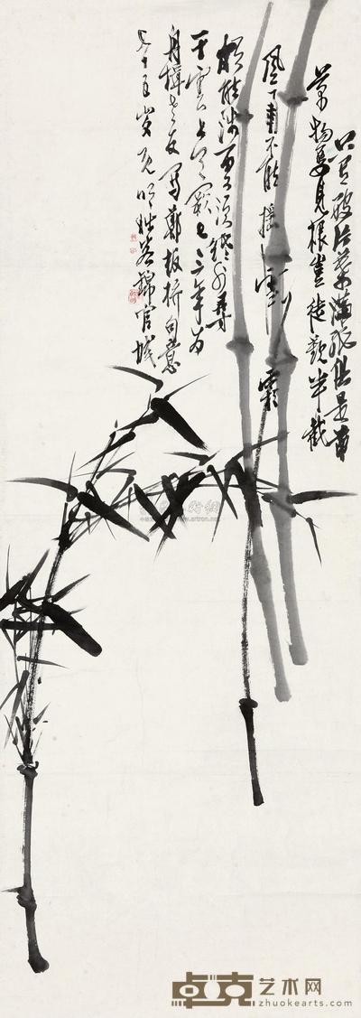刘既明 墨竹 镜心 95×33cm