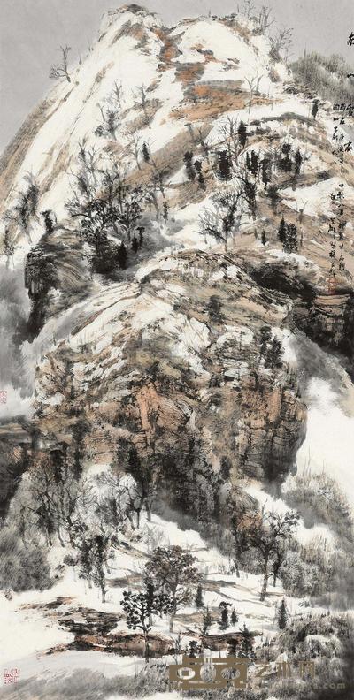 白云乡 2010年作 南山雪霁 136×68cm
