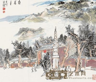 梁耀 2011年作 南华寺 52×44cm