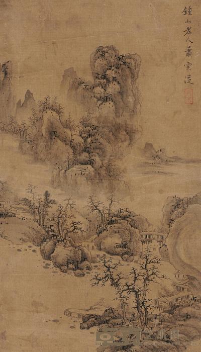 萧云从 秋山高隐 立轴 51×29cm